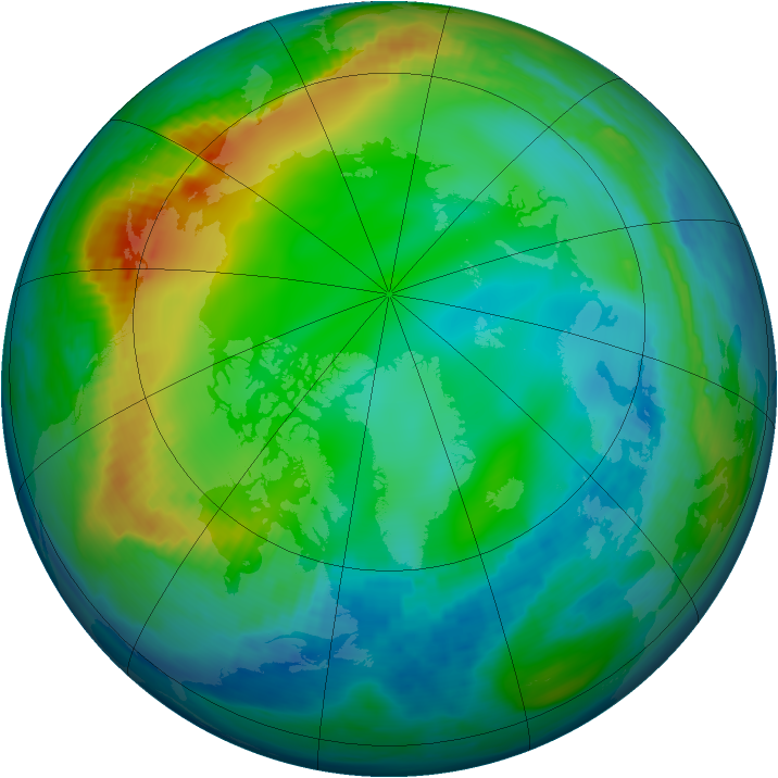 Arctic ozone map for 02 December 1990